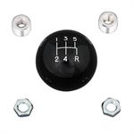 Shift Knob, Round, Plastic, Black, 5-Speed Pattern, Manual Transmission, Each