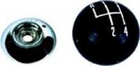 Shift Knob, Composite, Round, Black, Manual 4-Speed Logo, Chevy, Pontiac, Each