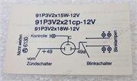 12 Volt Flasher Decal. Fits 356B, 356C